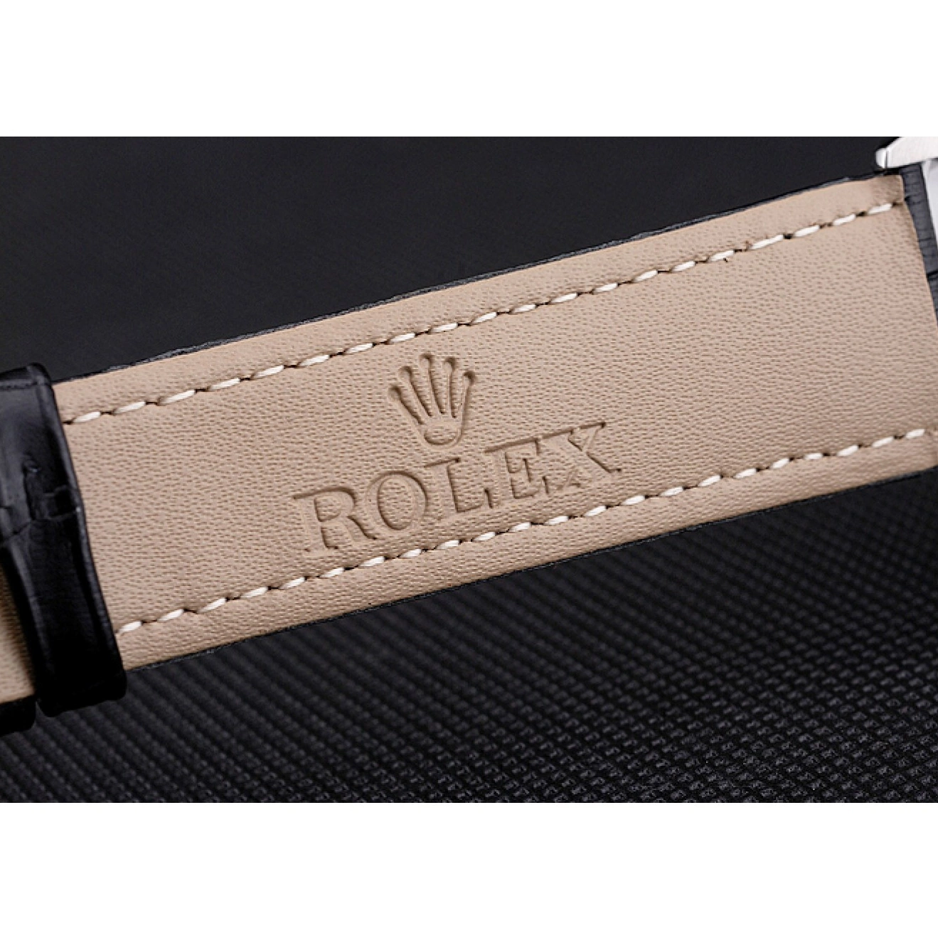Aaa replica watch Datejust Strap Leather Case Stainless Swiss Rolex Dial Steel Black White 0801